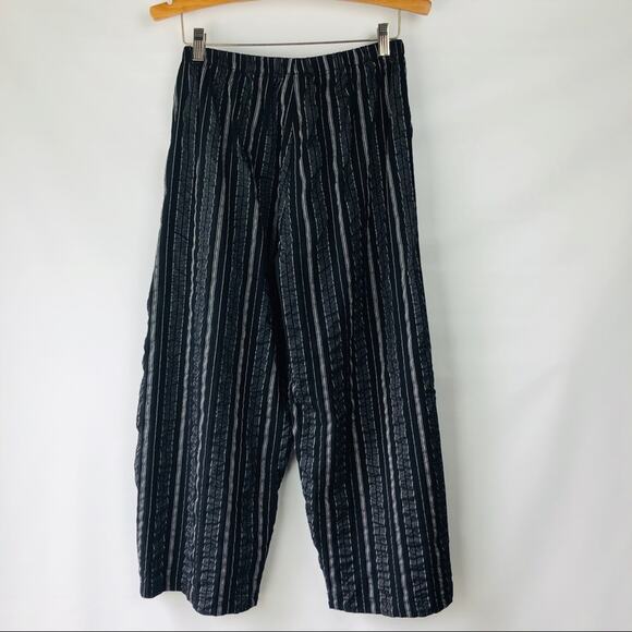 MSquare black silver stripe lagenlook crop wide leg lagenlook pants medium - Picture 6 of 8